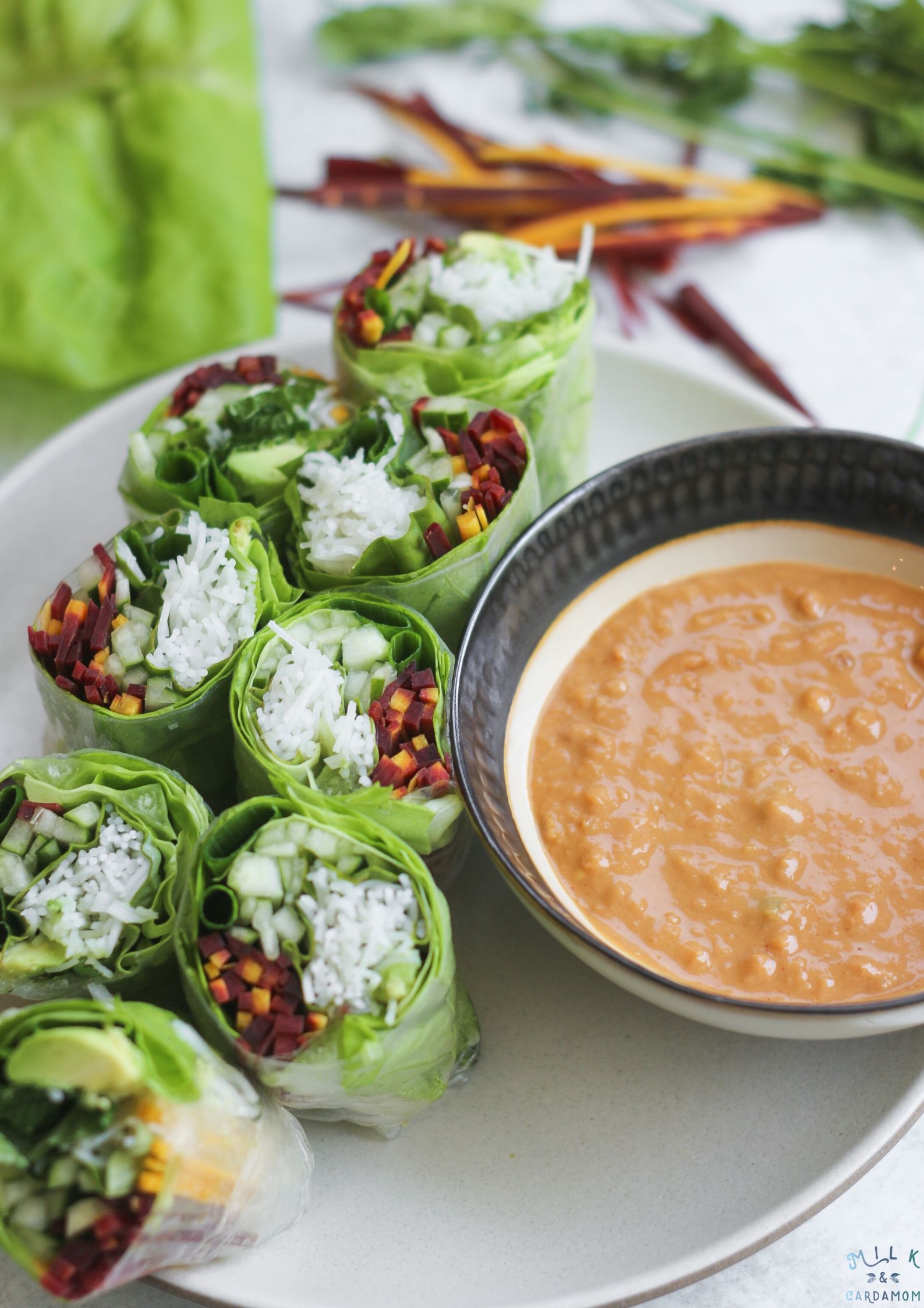 Vegetable Vietnamese Spring Rolls With Peanut Sauce Milk And Cardamom 0928