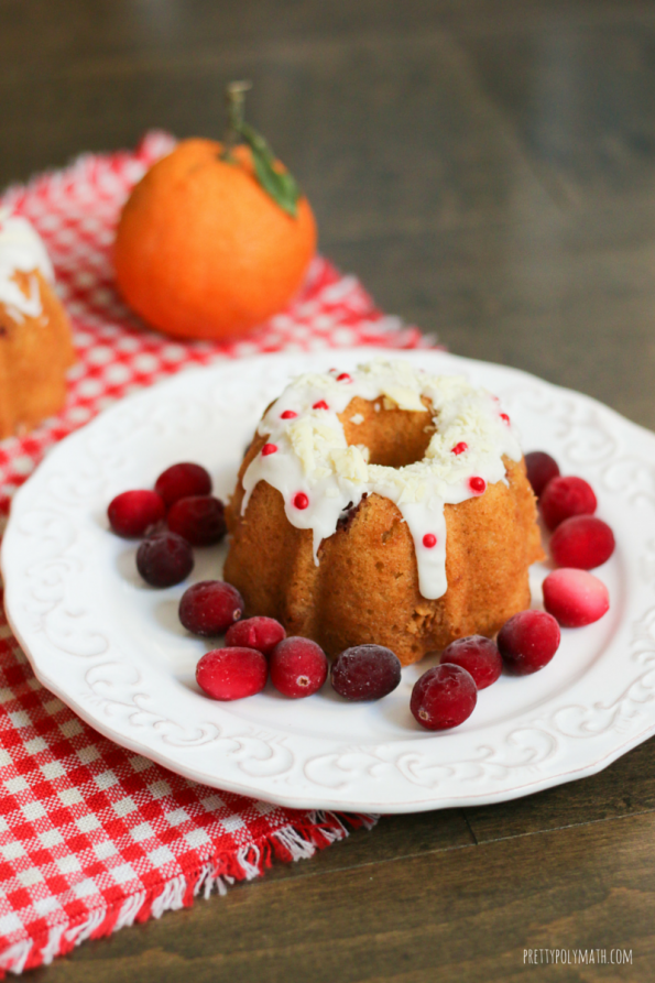 Cranberry Orange White Chocolate Bundt Cakes