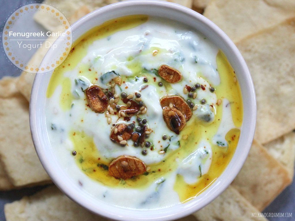 Fenugreek Garlic Yogurt Dip Milk & Cardamom