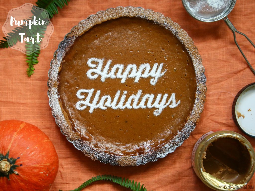 Pumpkin Tart with Cookie Butter Crust Milk & Cardamom