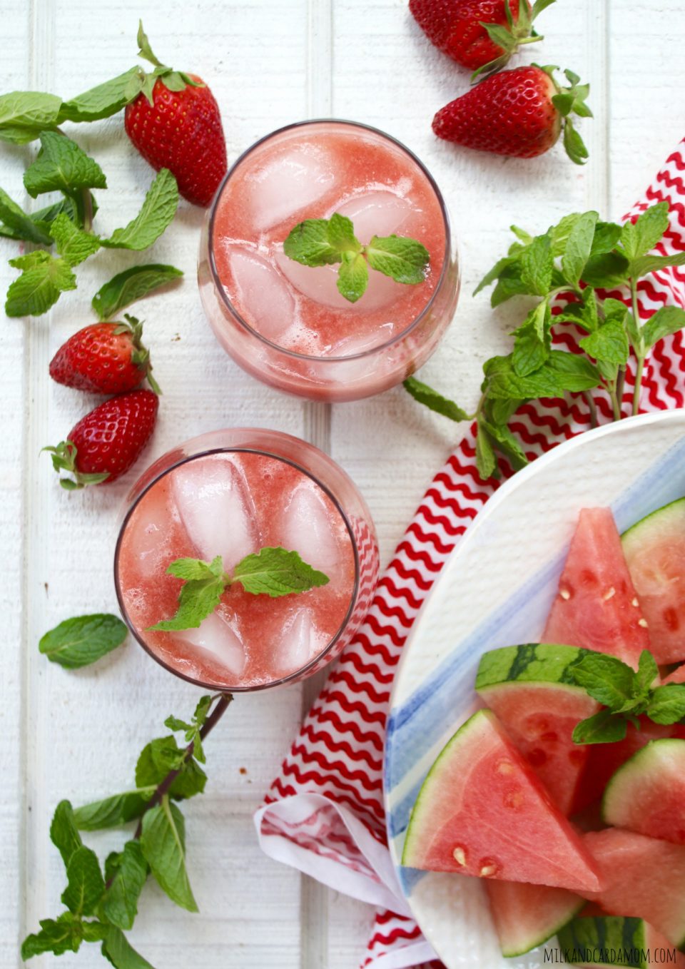 Watermelon and Strawberry Agua Fresca