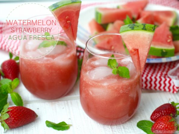 Watermelon and Strawberry Agua Fresca