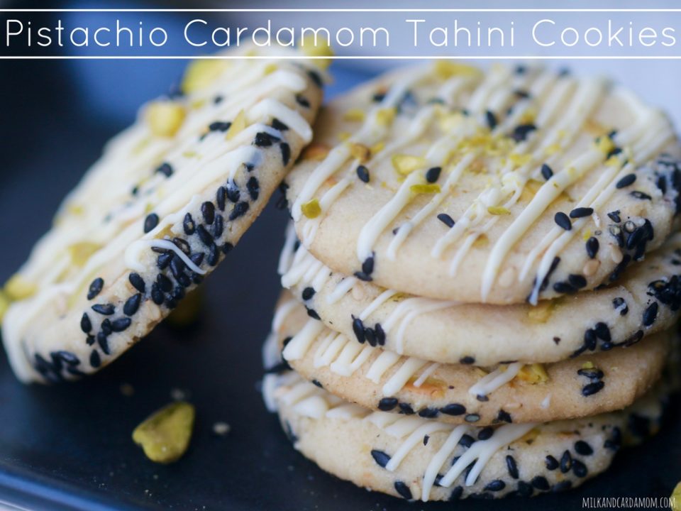 Pistachio Cardamom Tahini Cookies