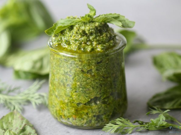 carrot top pesto | Milk and Cardamom