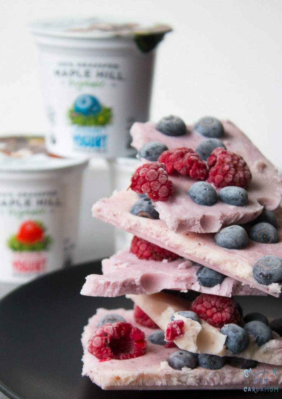 frozen berry yogurt bark | Milk and Cardamom