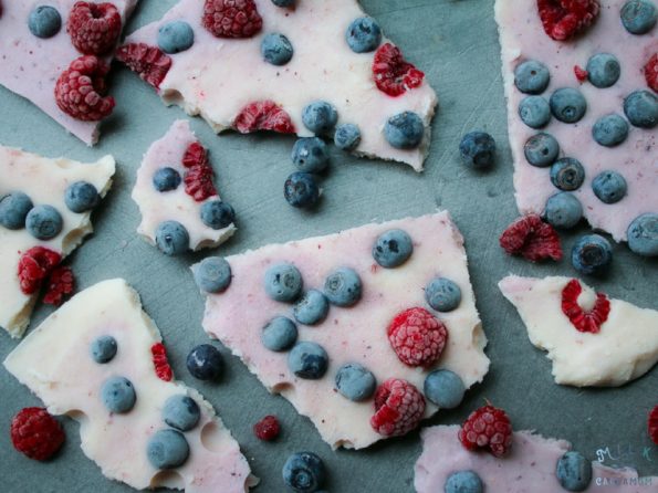 frozen berry yogurt bark | Milk and Cardamom