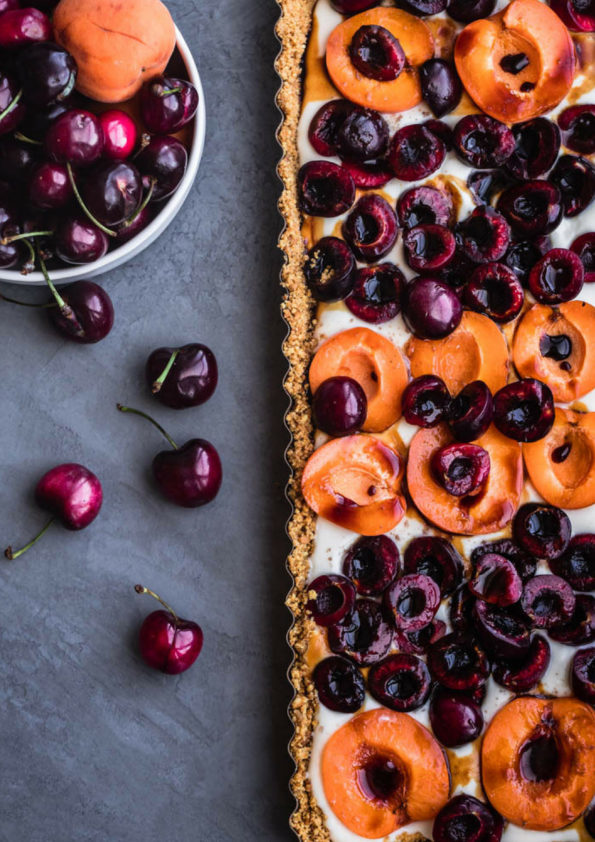 Apricot & Cherry Mascarpone Tart | Milk and Cardamom