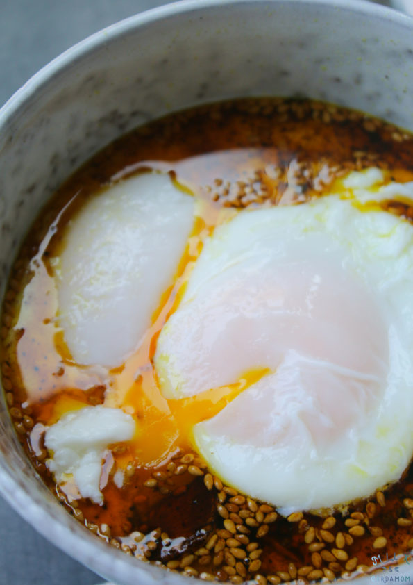 Indian Style Çılbır (Poached Eggs in Garlic Sesame Yogurt) | Milk and Cardamom