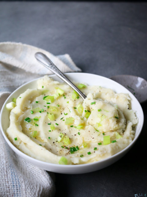 Garlic Scallion Mashed Potatoes Recipe Thanksgiving | Milk and Cardamom