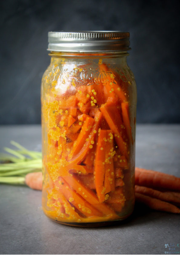 Gajar nu Athanu (Indian Pickled Carrots) | Milk and Cardamom