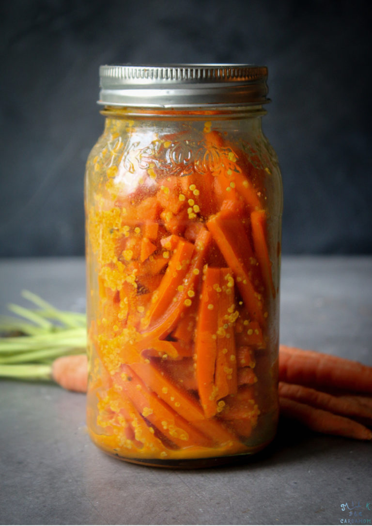 Gajar nu Athanu (Indian Pickled Carrots) | Milk and Cardamom