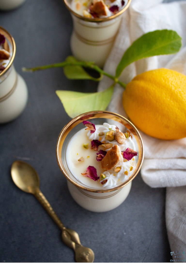 Lemon Cardamom and Rose Posset Recipe | Milk and Cardamom