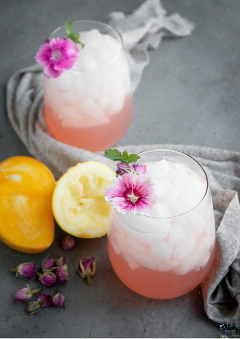 Mango Rose Lemonade Recipe | Milk and Cardamom