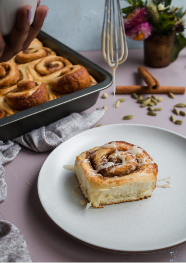 Dirty Chai Cinnamon Roll Recipe | Milk and Cardamom