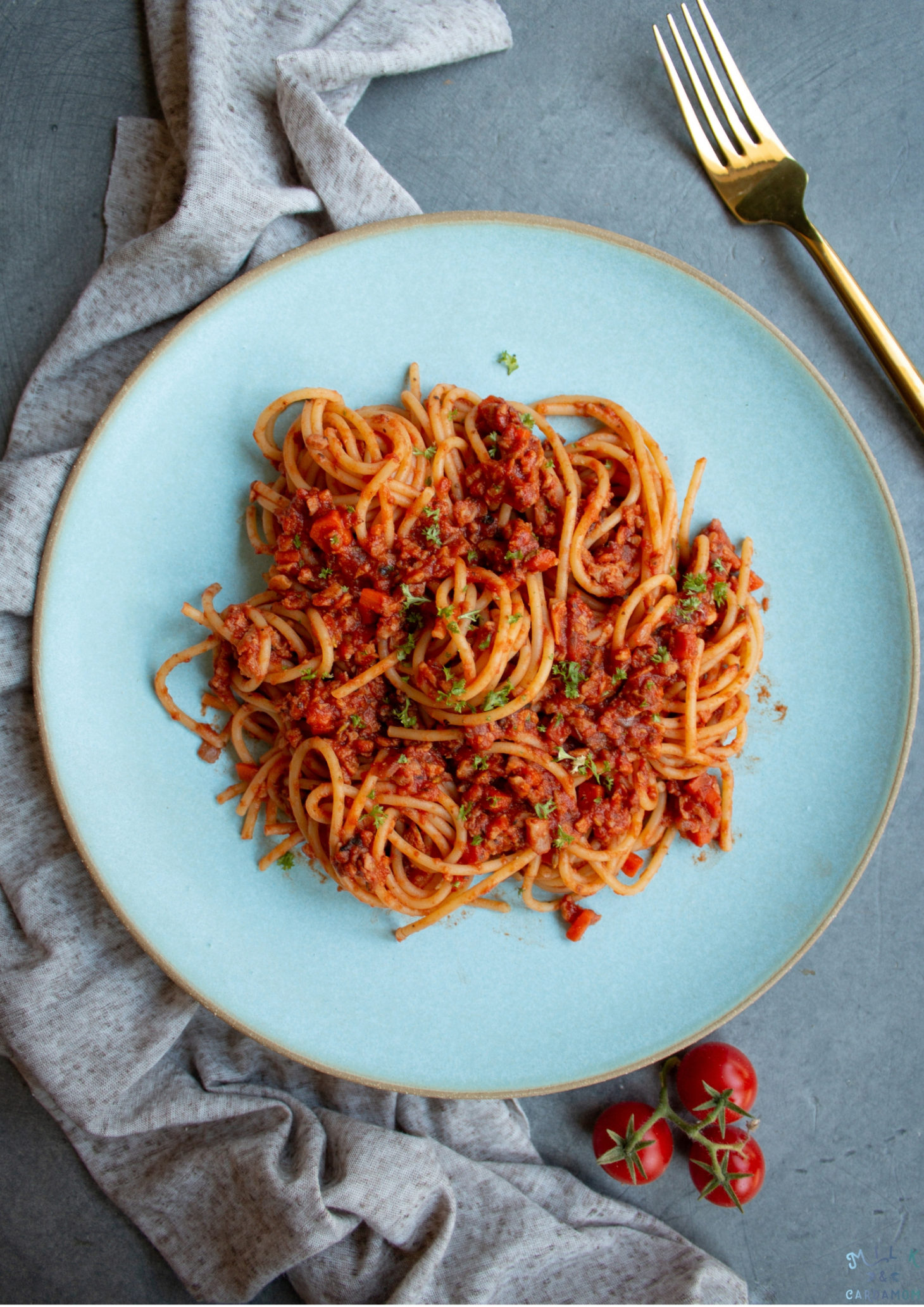 Vegan Spaghetti Bolognese Milk & Cardamom