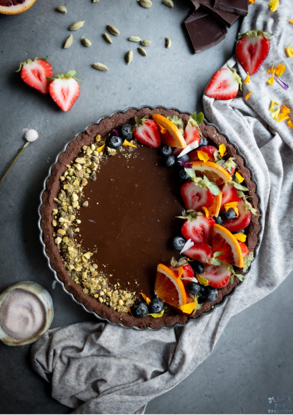 Cardamom and Coffee Chocolate Tart | Milk and Cardamom