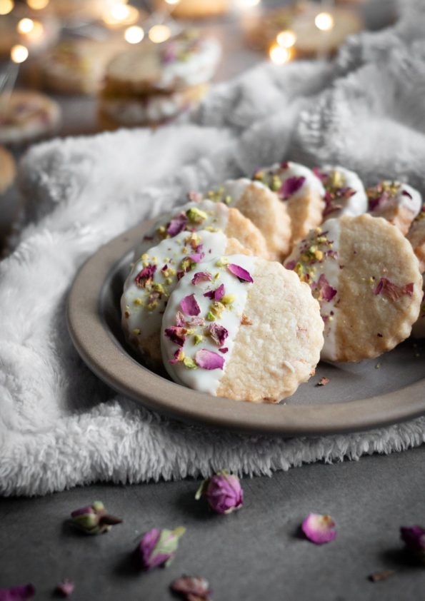 Rose Shortbread Cookie recipe | Milk and Cardamom