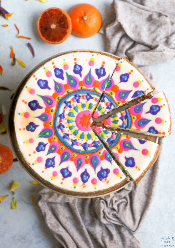 Rangoli Holi Eggless Cheesecake recipe | Milk and Cardamom