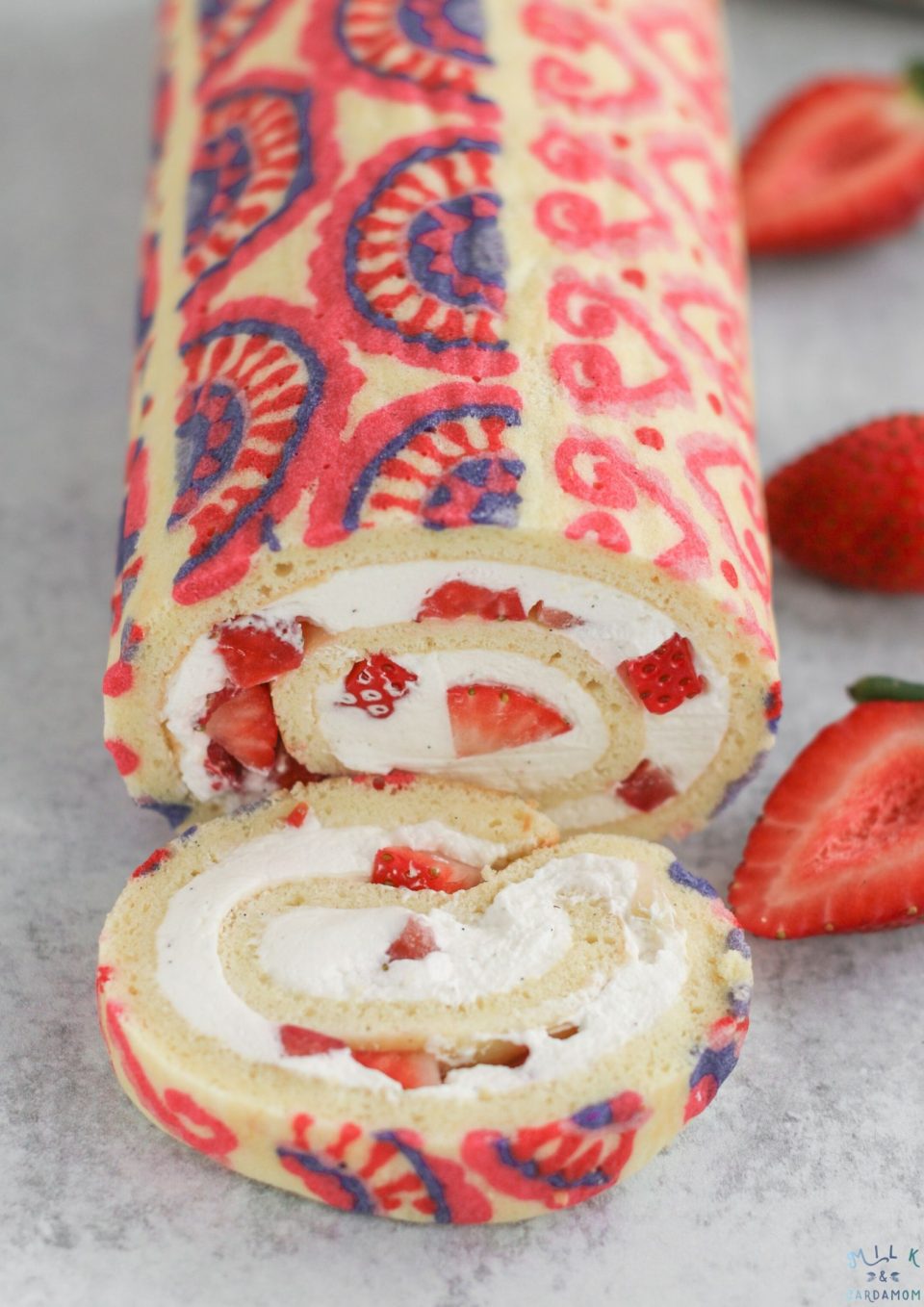 Strawberries and Cream Swiss Roll | Milk & Cardamom