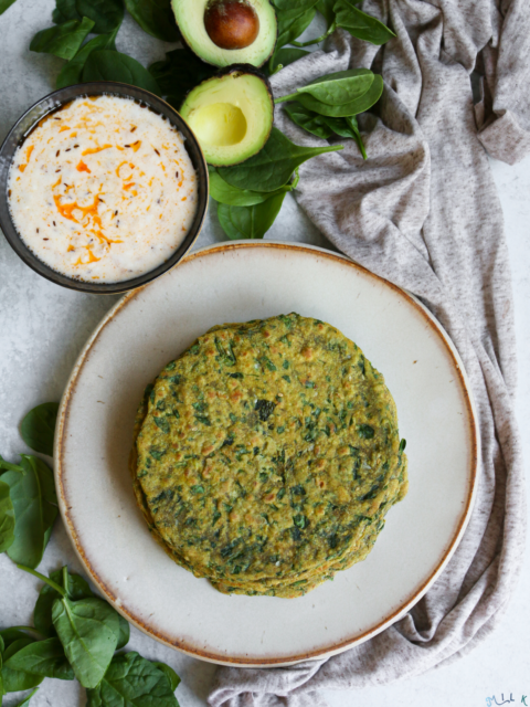 Spinach and Avocado Thepla with Vaghareli Dahi Recipe | MIlk and Cardamom