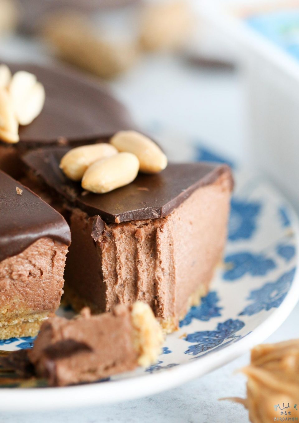 no bake chocolate peanut butter cheesecake recipe | Milk and Cardamom