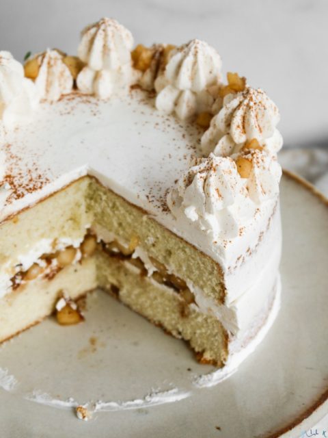 Pear Spice Cake with Brown Butter Swiss Meringue Buttercream | Milk and Cardamom