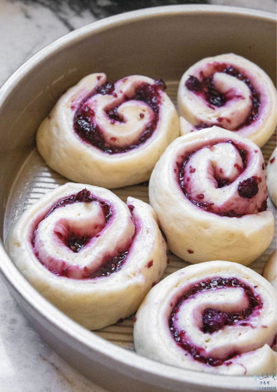 proofed Mulberry Sweet Rolls