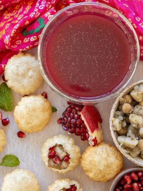 Pomegranate Mint Pani for Pani Puri