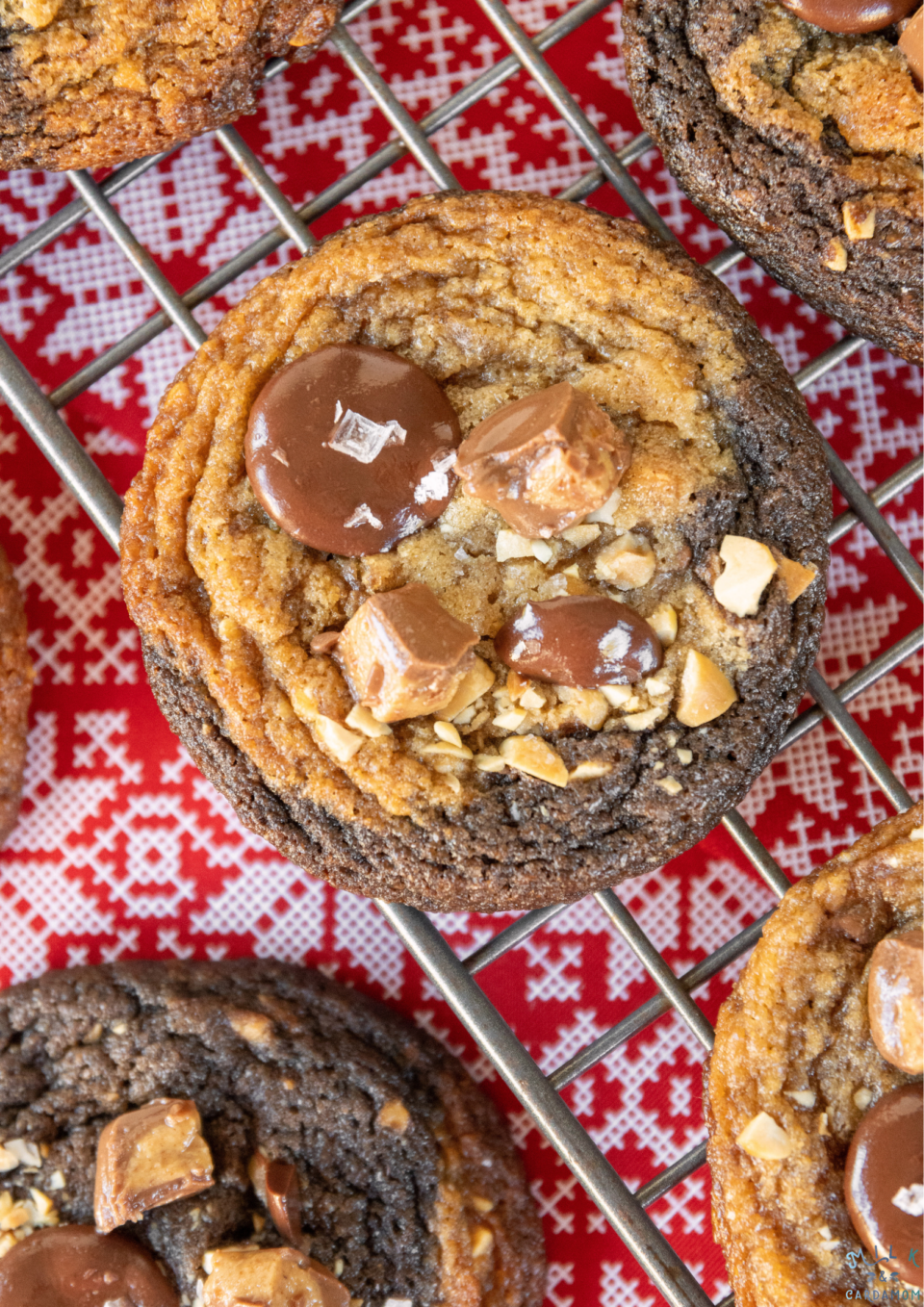 Chewy Peanut Butter Chocolate Swirl Cookies