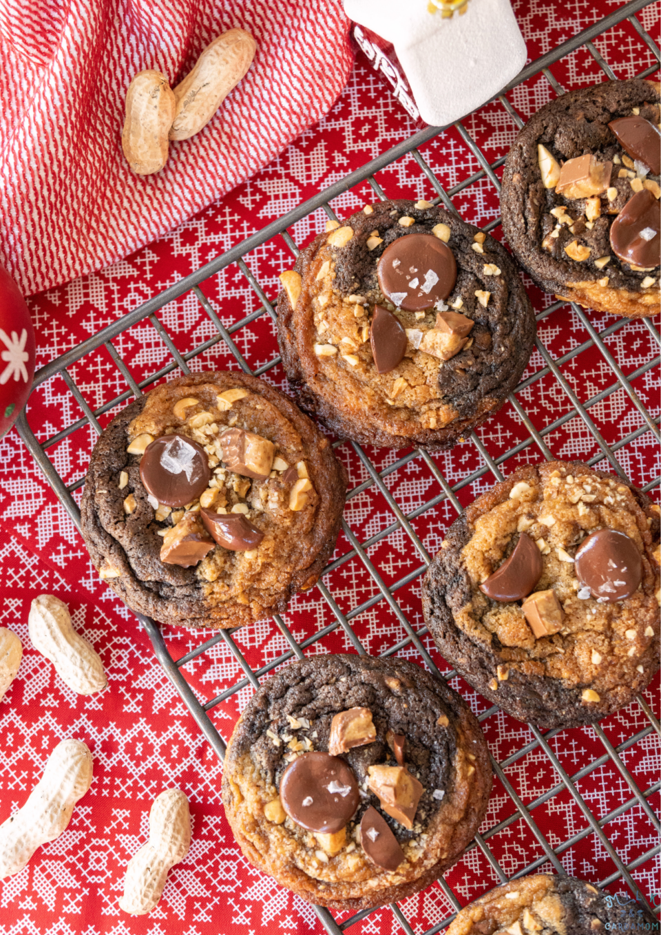 Chewy Peanut Butter Chocolate Swirl Cookies