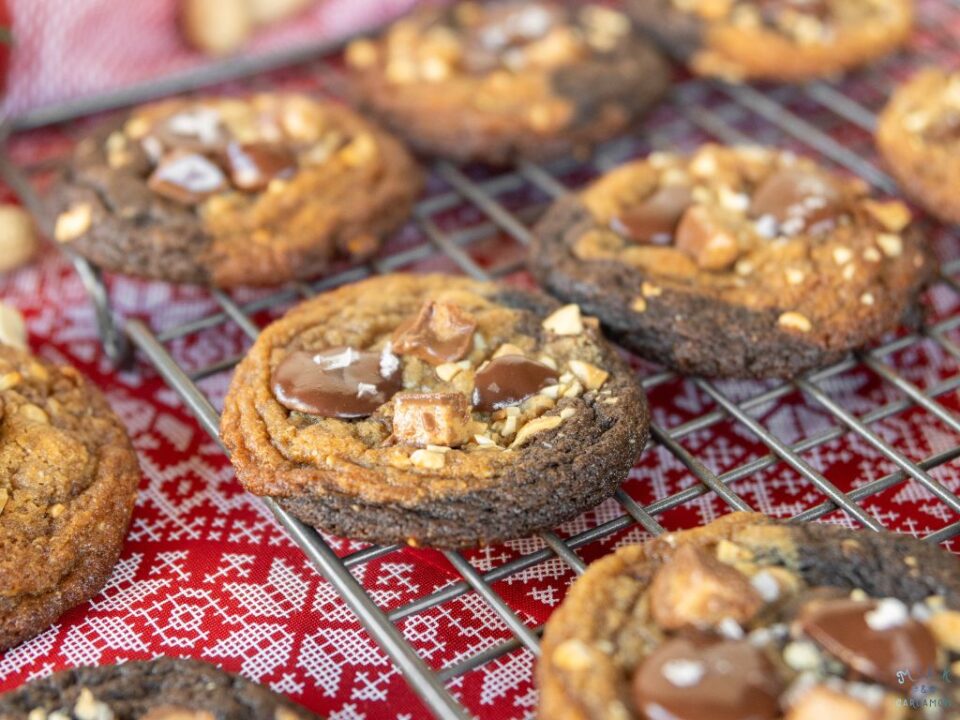 Chewy Peanut Butter Chocolate Swirl Cookies